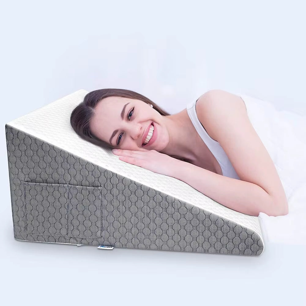 Wedge Pillow for Sleeping Acid Reflux after Surgery Triangle Elevated Pillow for Bedside Dormitory Office Air Layer Foam